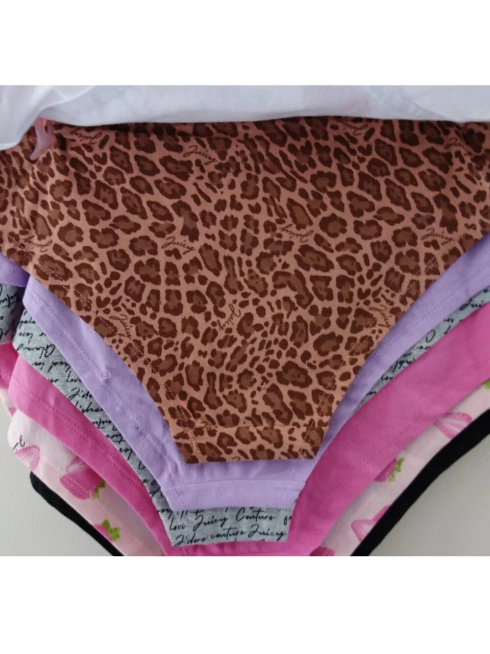 Juicy Couture 7-Pack Soft Stretchy Cotton Cheeky Panties Strawberr Pink (XL) NWT - Picture 8 of 13